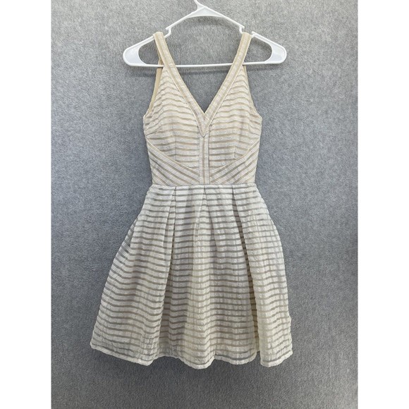 Dresses Minuet Womens Dress Fit And Flare White Nude Striped